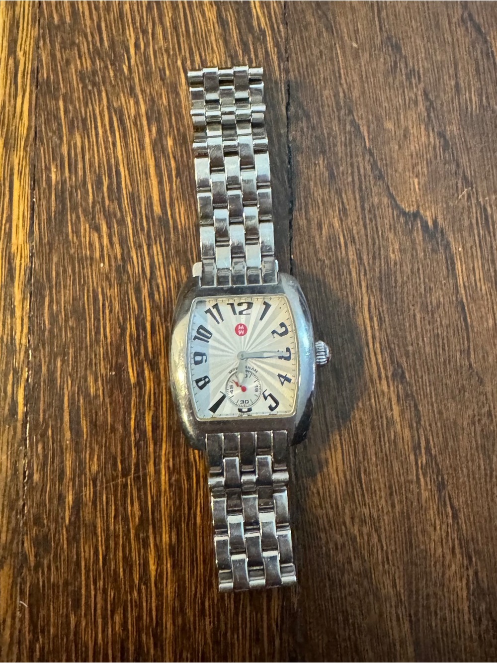 Michele Silver Stainless Steel Watch with White Dial